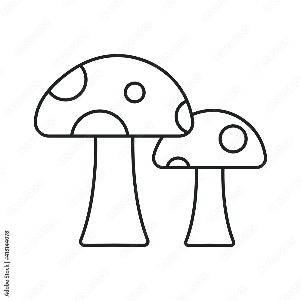 Mushroom icon. Isolated vector fungus sign design Mushroom icon. Isolated vector fungus sign design