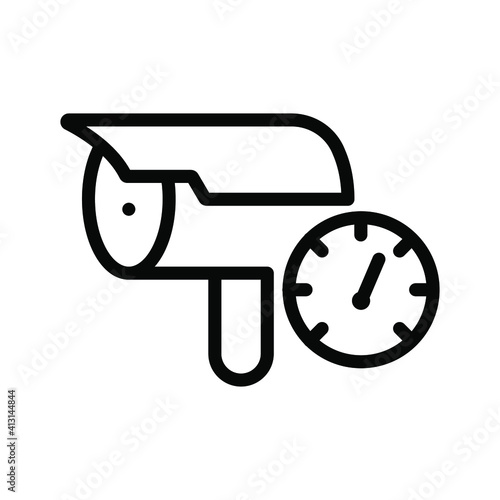 Speed radar vector icon isolated outline sign design 