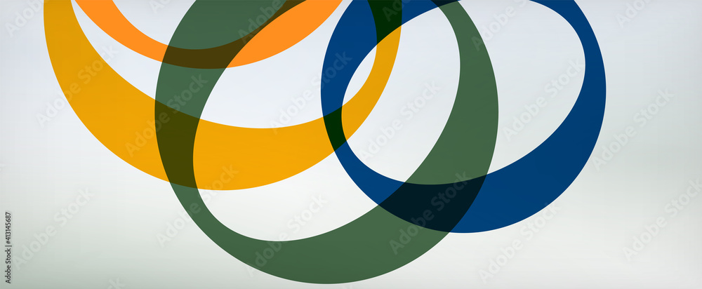 Obraz premium Ring geometric shapes, o letter repetition wallpaper. Abstract background for business or technology presentations, internet posters or web brochure covers