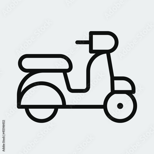 Motorcycle outline icon isolated vector sign design.