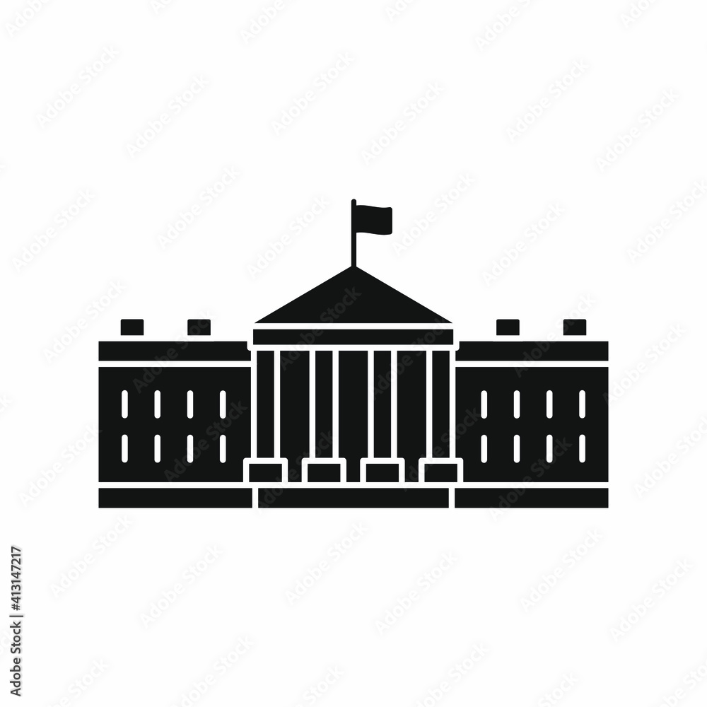 The White House isolated vector icon design. Washington USA Government Building sign 