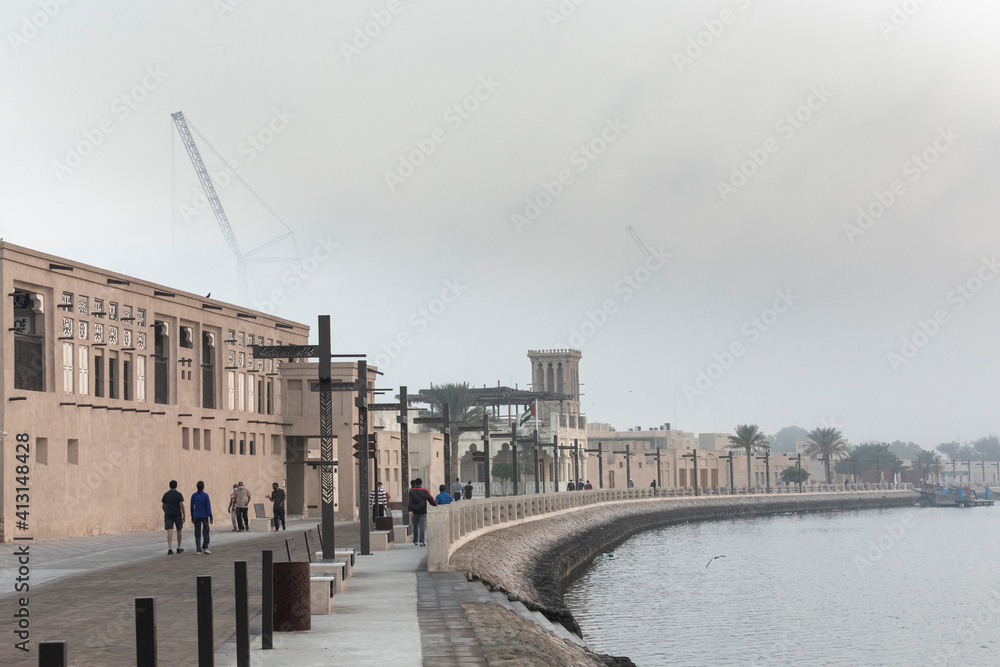  historic Shindagha district of Dubai in early morning 