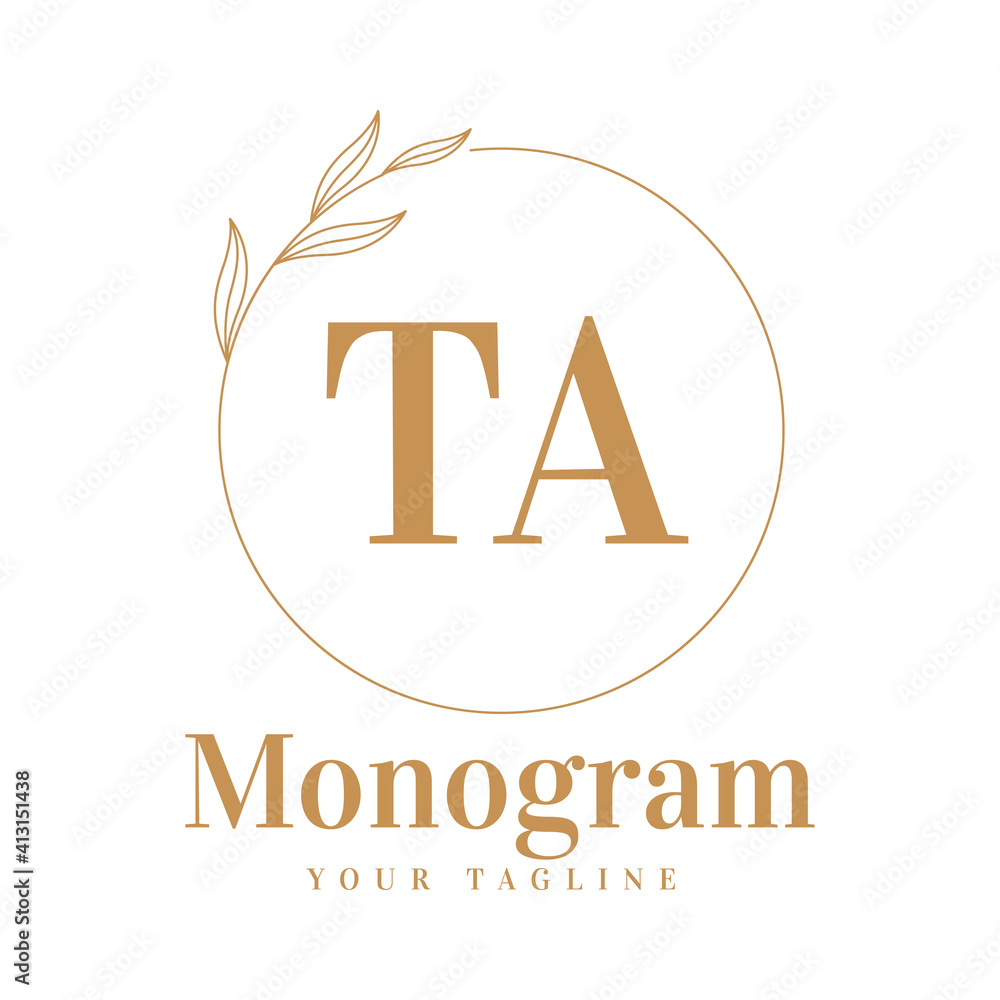 TA Initial A Logo Design with Feminine Style Stock Vector | Adobe Stock