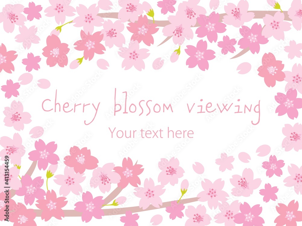 満開の桜の壁紙イラスト