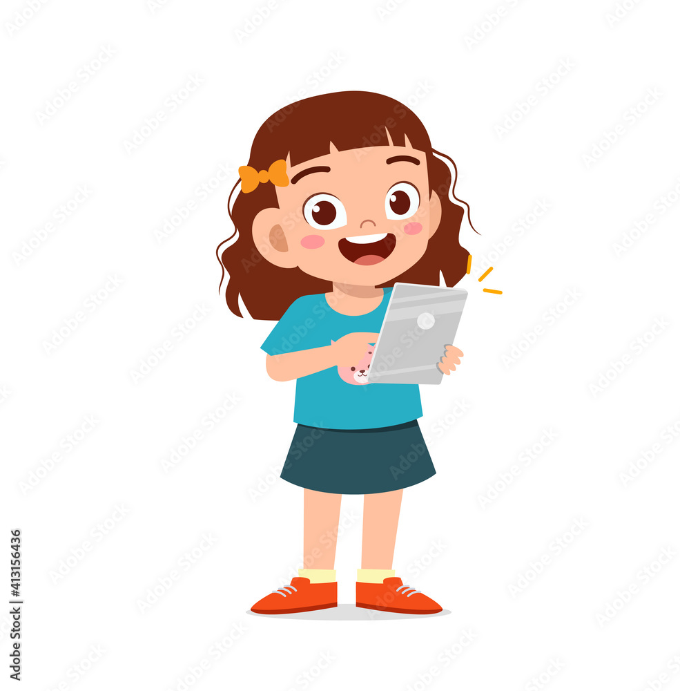 cute little girl using smartphone and internet cute little girl using smartphone and internet