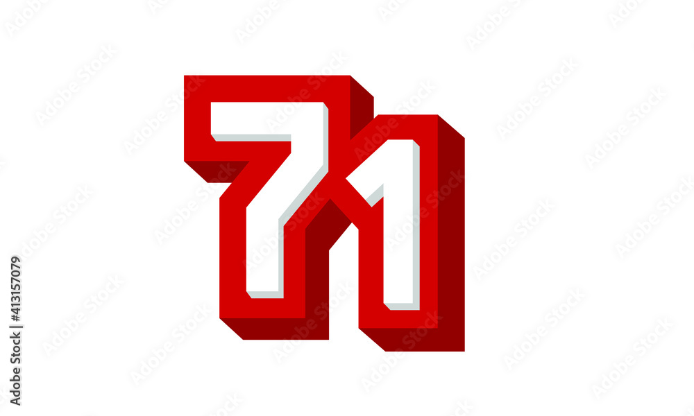 3D Number 68 Red Modern Cool Logo 3D Number 68 Red Modern Cool Logo