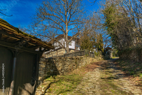 Photo of old stone street taken at bulgarian village. 