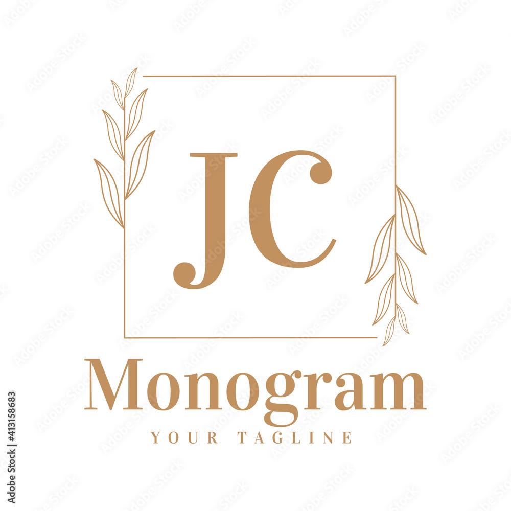 JC Initial A Logo Design with Feminine Style Stock Vector | Adobe Stock