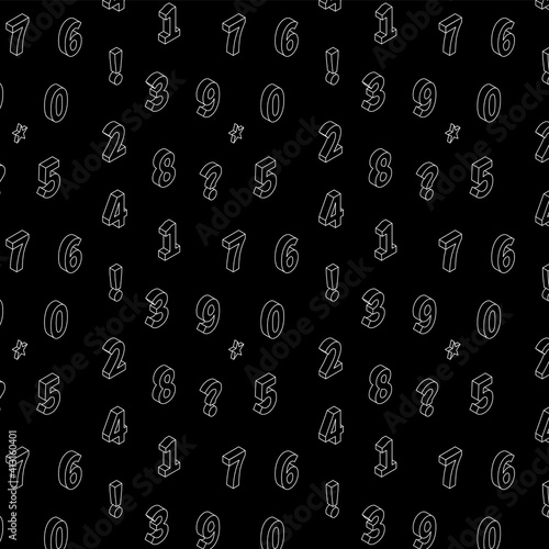 Seamless numbers wallpaper number number wrapping paper black monochrome monotone