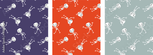 halloween themed skeletons t shirt print pattern design for girls and boys