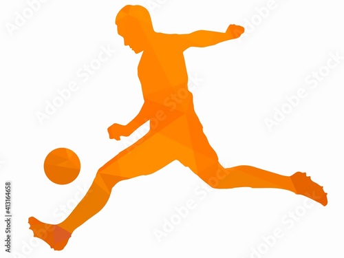 illustration of soccer player, vector drawing