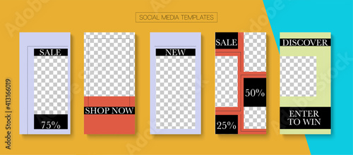 Social Stories Cool Vector Layout.