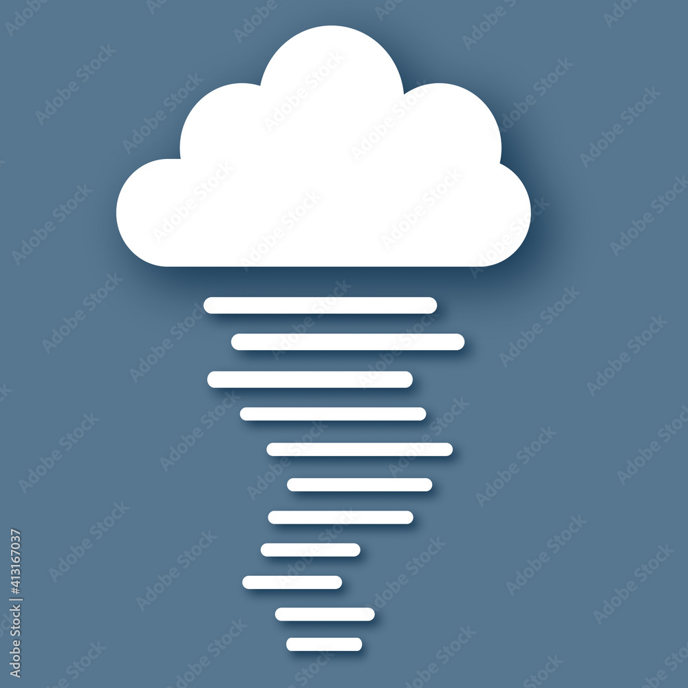 Ccloud. Paper cut Weather. Fog or mist in the dark sky. Ccloud. Paper cut Weather. Fog or mist in the dark sky.