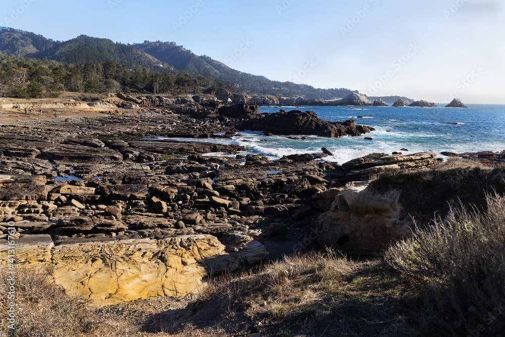 Pacific Coast. Rocky shore in Point Lobos State Natural Reserve.