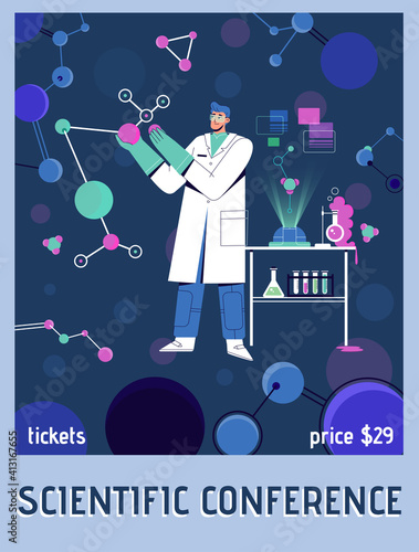 Vector poster of Scientific Conference concept