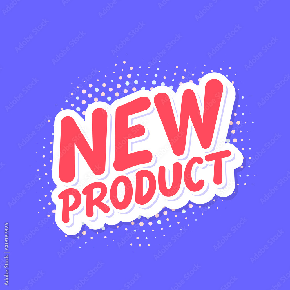 New product. Vector lettering icon.