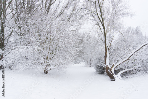 the center of zeewolde in winter conditions.
flevoland the netherlands Feb 2020 photo