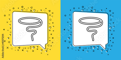 Set line Lasso icon isolated on yellow and blue background. Vector.
