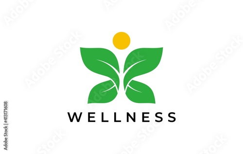 creative people leaf logo design