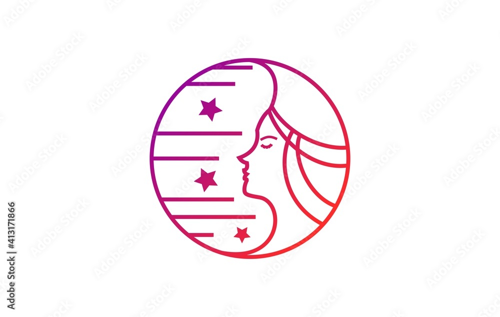woman face for cosmetics logo. line art vector. woman face for cosmetics logo. line art vector.