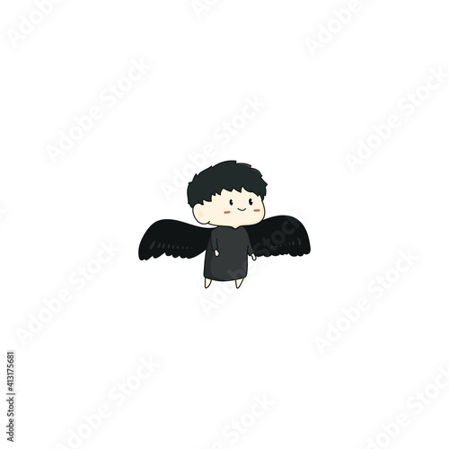 Black angel Cute chibe simple carakter  photo