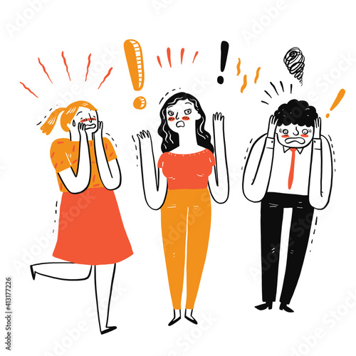 Emotional expression of a wide range of people