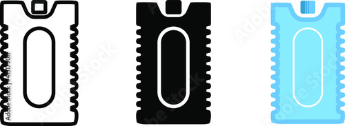 Ice Freezer Blocks icon, Cooler Bag Reusable icon, vector