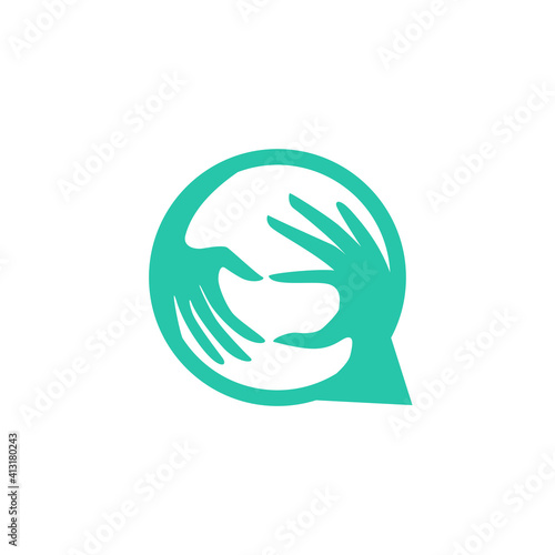 sign language interpreter logo. vector illustration