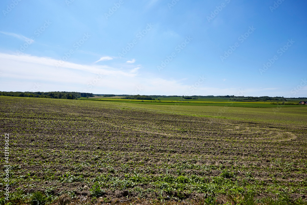 large empty field in the country side large empty field in the country side