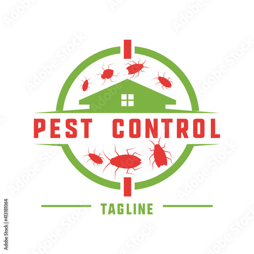 pest control logo for fumigation business. vector illustration