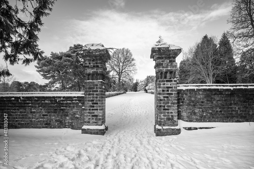 The old gates leading to the manor