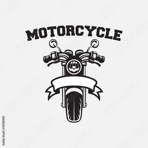 Retro motorcycle badge logo design