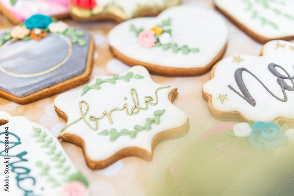 Cookies with heart shape for weddings or valentines day Cookies with heart shape for weddings or valentines day