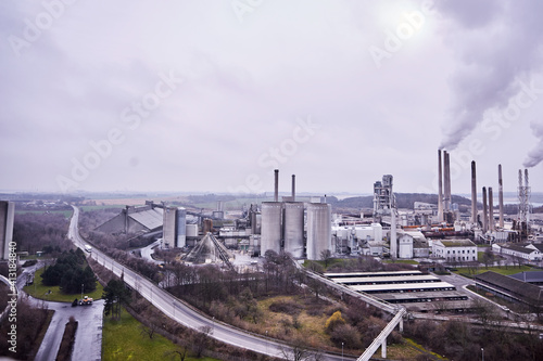 overview of factory place in danish city