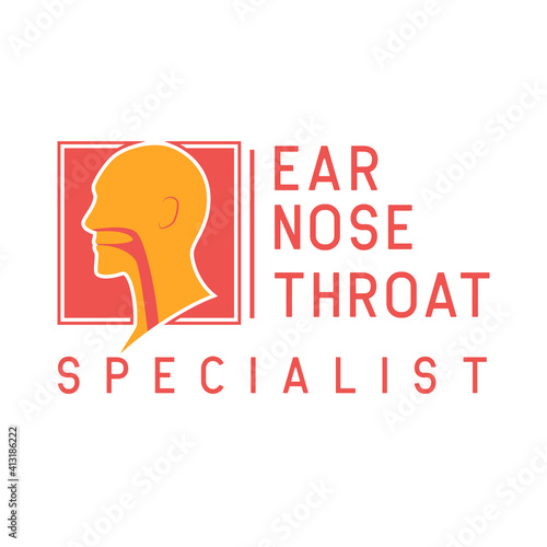 ear nose throat (ENT) logo for Otolaryngologists  clinic concept. vector illustration