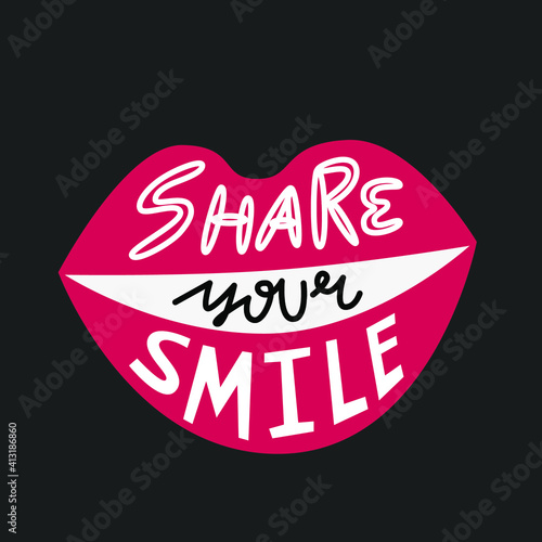 share your smile vector phrase