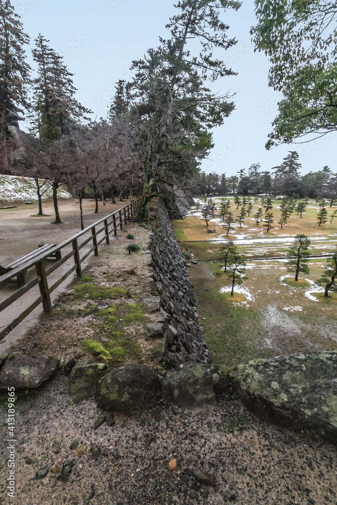 冬の松江城の風景