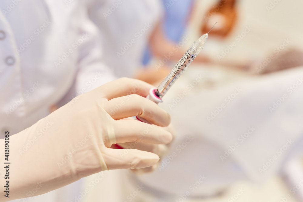Syringe with hyaluronic acid for wrinkle injection Syringe with hyaluronic acid for wrinkle injection
