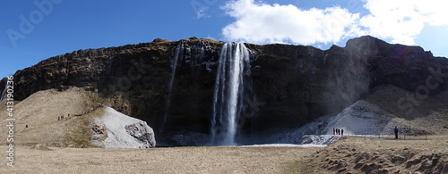 Seljalandsfoss waterfall in the south region of Iceland