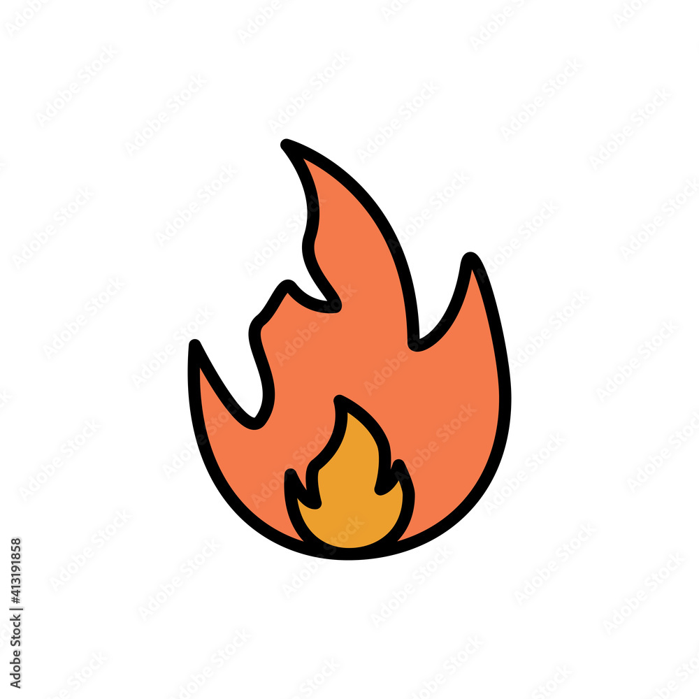 Fire Flat Icon Design Vector Template Illustration Fire Flat Icon Design Vector Template Illustration