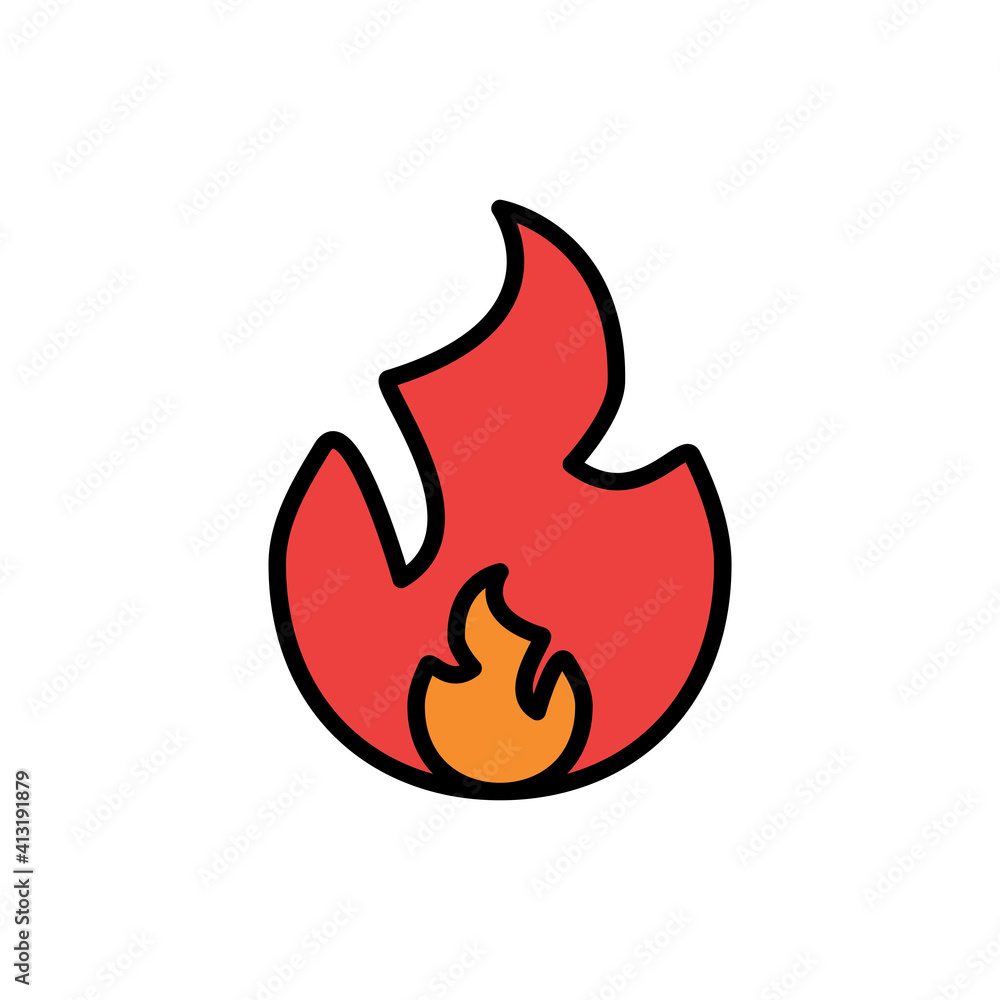 Fire Flat Icon Design Vector Template Illustration Fire Flat Icon Design Vector Template Illustration