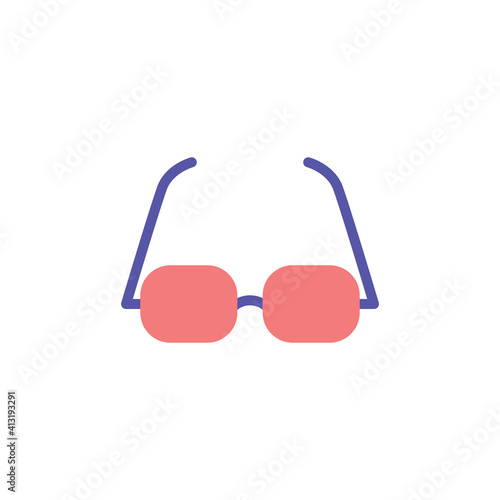 Eyeglasses Flat Icon Design Vector Template Illustration