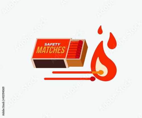 safety matches icon illustration