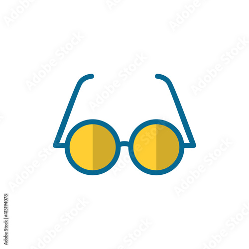 Eyeglasses Flat Icon Design Vector Template Illustration