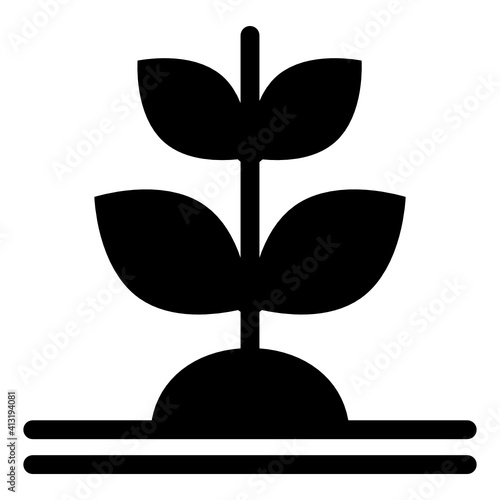 
Plant sampling in glyph style icon, editable vector 
