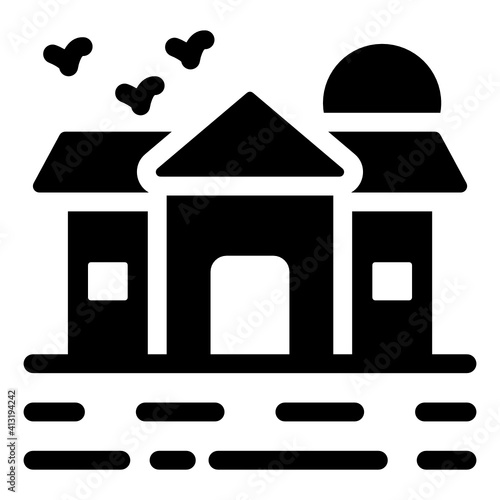 
Country house editable trendy glyph icon, farmhouse 
