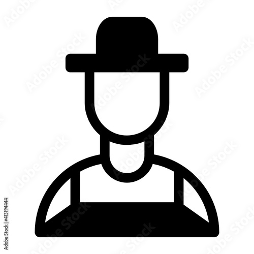 
Farmer in glyph editable icon, farmhand 
