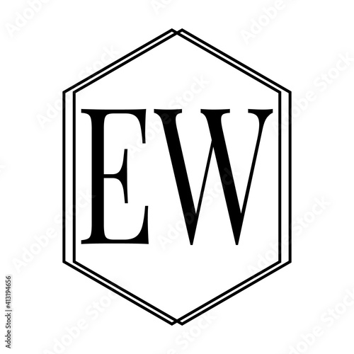 Simple Elegant Initial Letter Type EW Logo Sign Symbol Icon, Logo Design Template