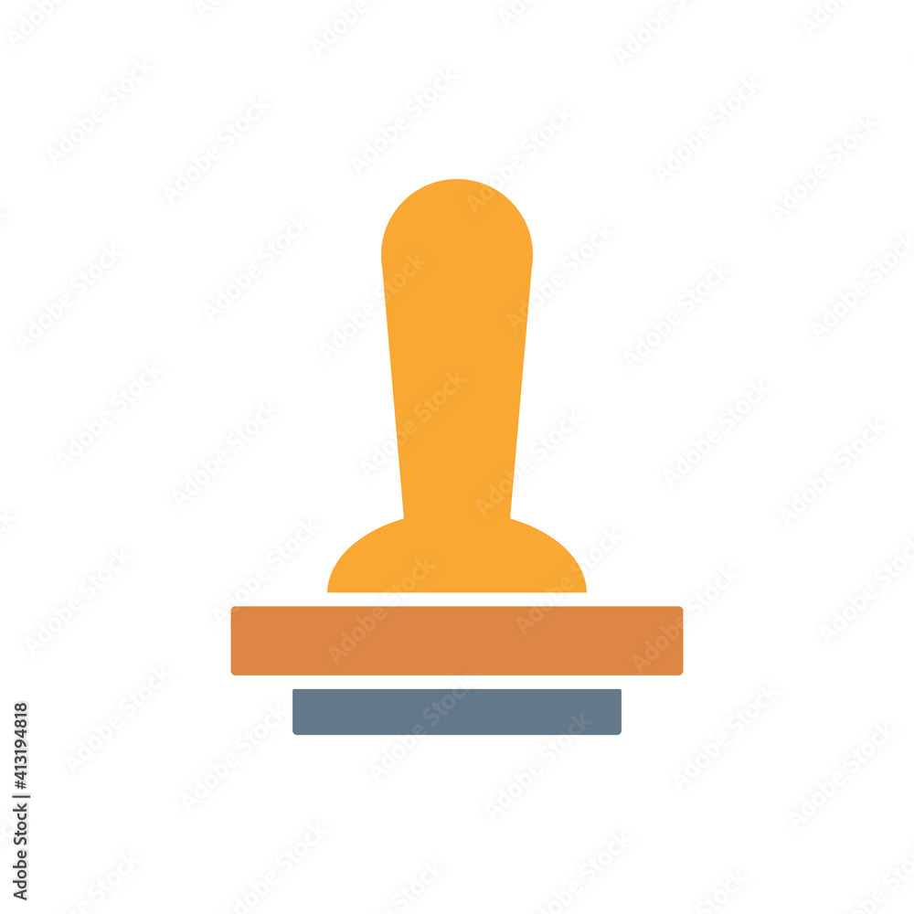 Rubber Stamp Flat Icon Design Vector Template Illustration Rubber Stamp Flat Icon Design Vector Template Illustration