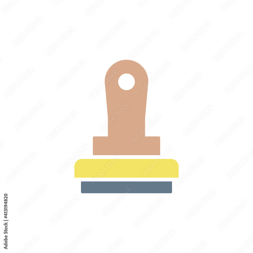 Rubber Stamp Flat Icon Design Vector Template Illustration Rubber Stamp Flat Icon Design Vector Template Illustration